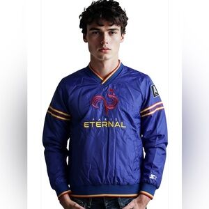 Paris Eternal Starter Purple Pullover Jacket XL Embroidered Logo V Neck